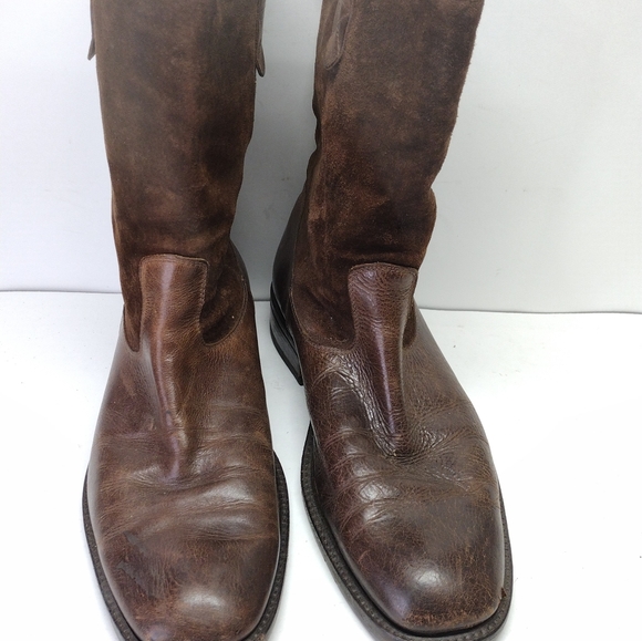 To Boot New York Adam Derrick l Brown Suede Brown Italian Leather l Size 7.5 - Picture 9 of 10
